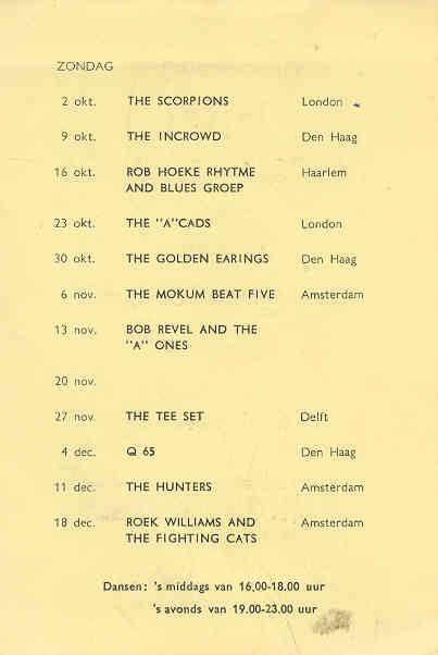 The Golden Earrings program October 30 1966 Hippolytushoef - Dancing Concordia